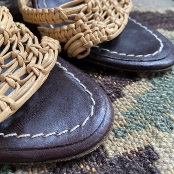 Roberto Cavalli Braided Sandals Desert Sand Color Made in Italy 38 - Picture 3 of 10